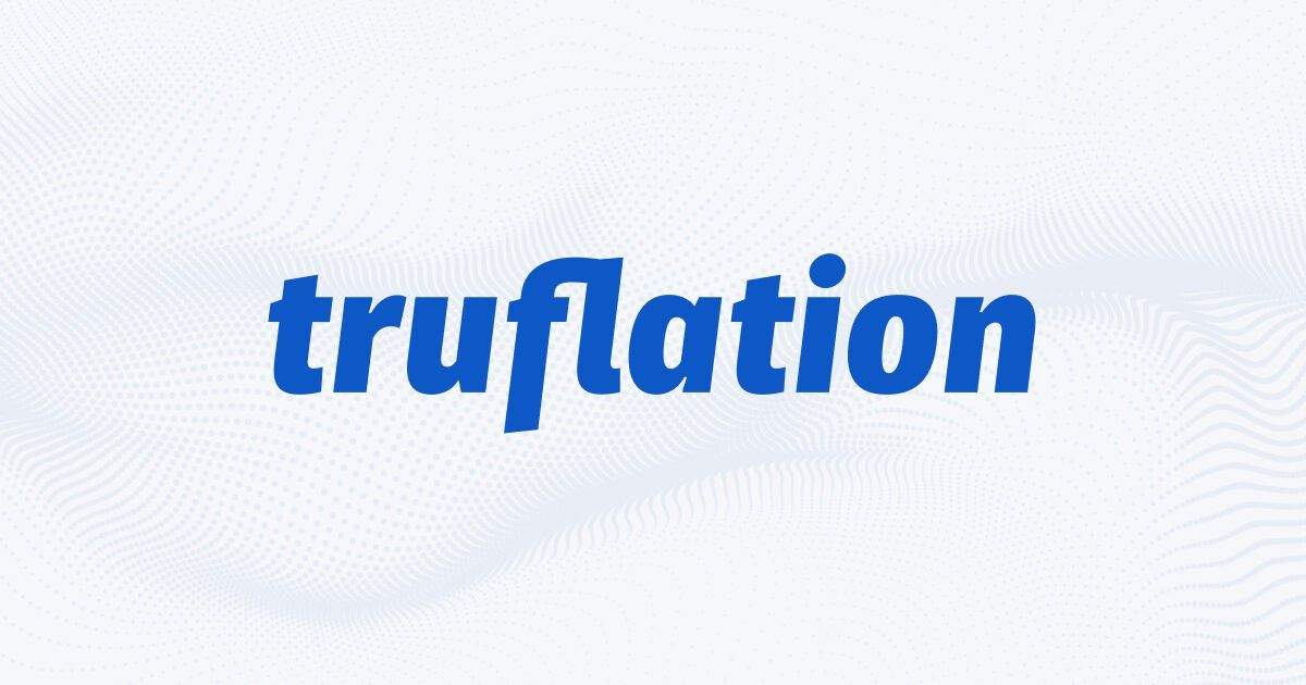 Truflation logo on a white wavy background