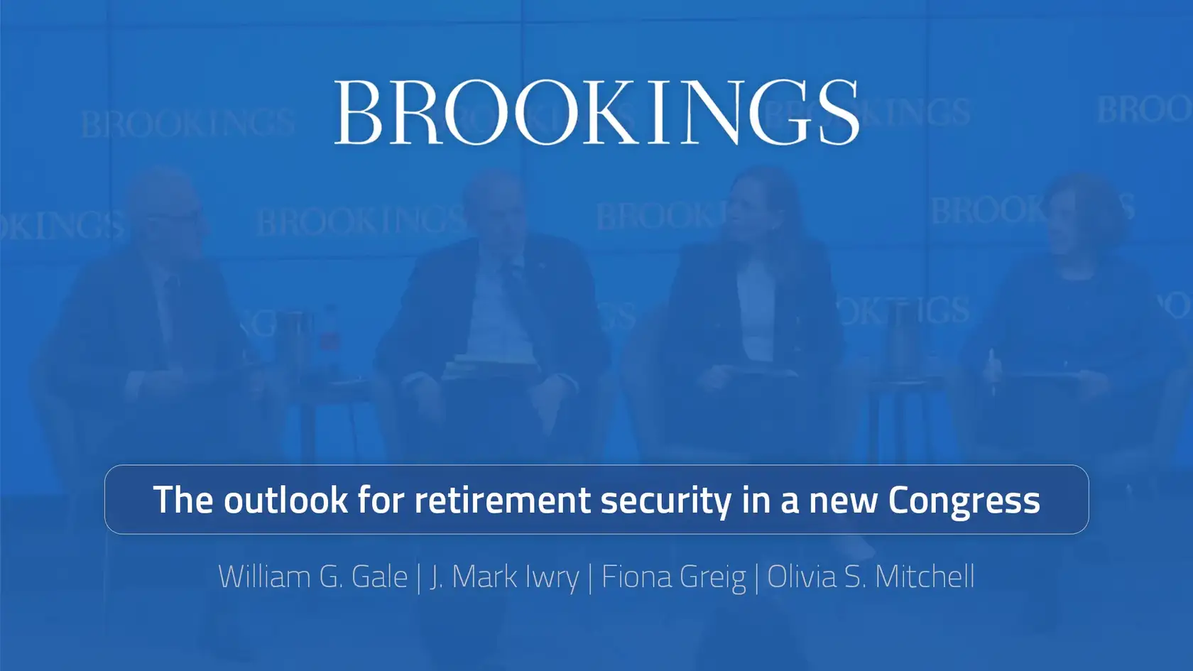 Brookings discussion about retirement security
