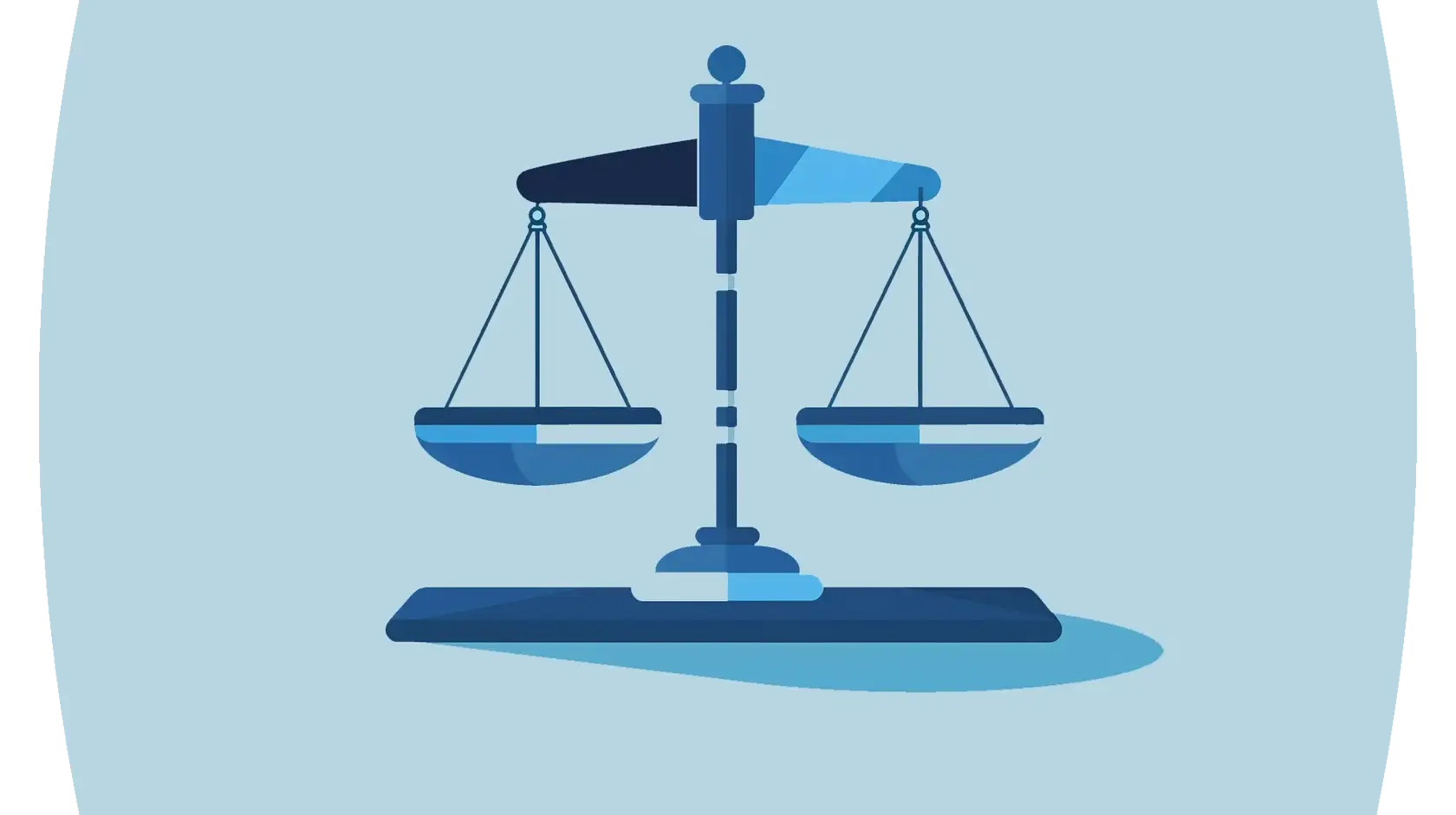 Illustration of a scale against a light blue background